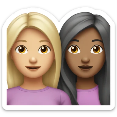 Two sister, one of them has black hair and the other ones are blondish sticker