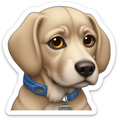 perrita negra contenta con moños azules snauser sticker