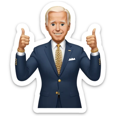 double thumbs up gangster dripped out joe biden  sticker