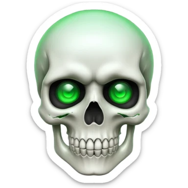 skull with glow eyes sticker