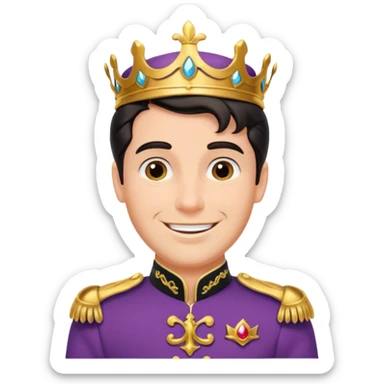 old adult prince eric with prince uniform sticker