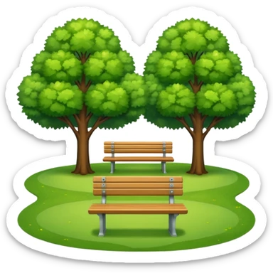 park with benches sticker