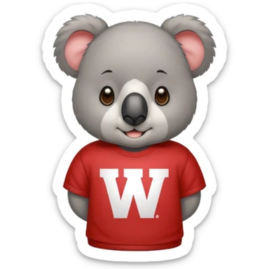 Cute Koala bear wearing a Wisconsin badgers t shirt sticker