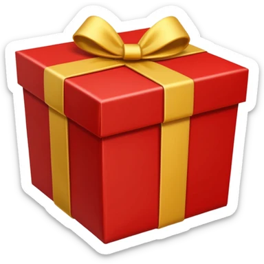 gift box with the lid removed
 sticker