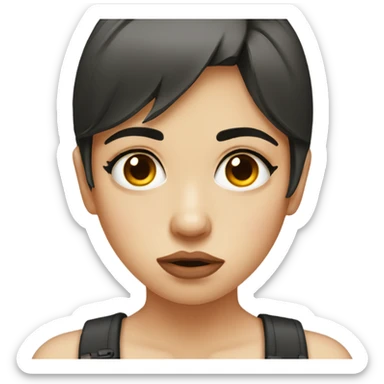 Pouty face with tears girl sticker