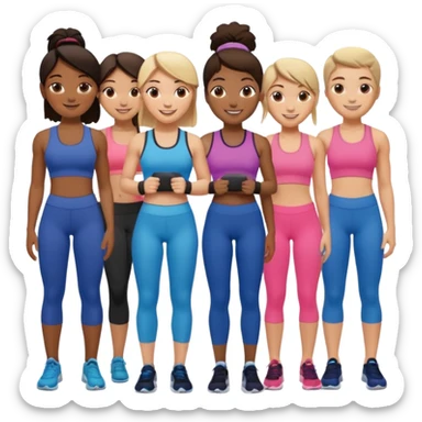 friends going to the gym sticker