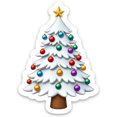   white popular christmas tree sticker