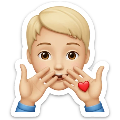 Un bonhomme qui fait un bisous et un cœur avec les doigts comme ça 🫰 sticker