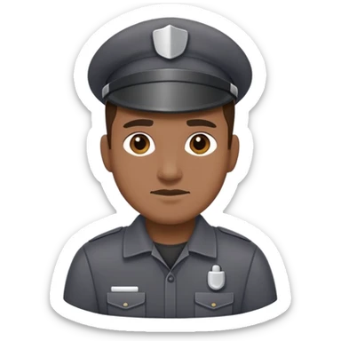 janitor wearing dark-grey custodian uniform sticker