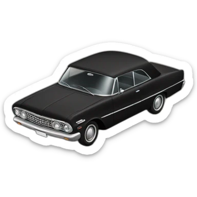 1960s dusty car covered in black cover sticker