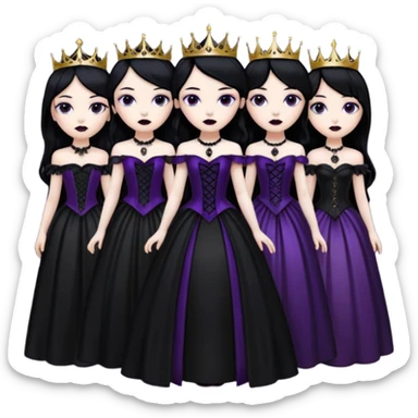 black haired goth princesses sticker
