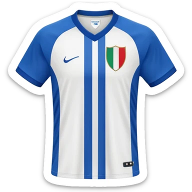 White and blue striped soccer jersey, Italian football team style sticker