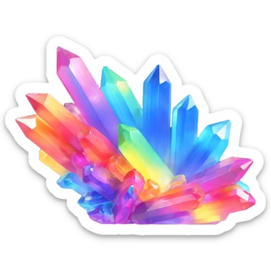 rainbow aura quartz crystal sticker