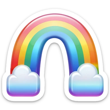 white iridescent rainbow-gradient shiny Fakémon (full body) sticker