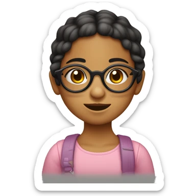niña con gafas y morena. LLeva coleta baja sticker