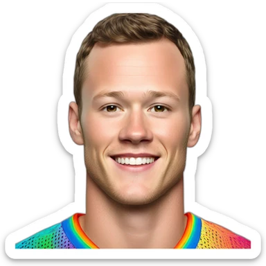 Disco Jonathan Toews wearing rainbow lace shirt sticker