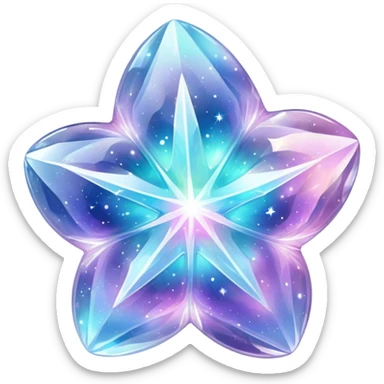 Sparkly glossy Pastel whitish iridescent glass nebula glass crystal sticker