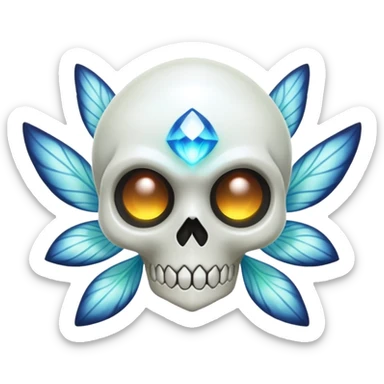 White Fairy-like Tropical Duskull-Digimon-extraterrestrial sticker