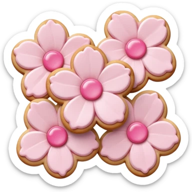 Cherry blossom shaped cookies sticker
