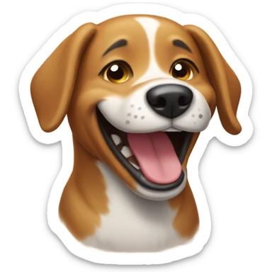 Giggling dog sticker