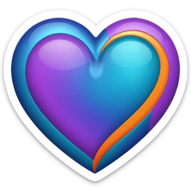 I need a heart with purple, teal, orange, and midnight blue in it. sticker