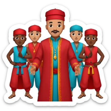 Bald moroccan man with dancers sticker