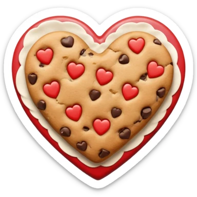 cookie heart shape woth glaze sticker