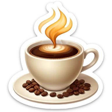 Cinematic Realistic Colombian Coffee Pop Culture Emoji, showcasing a steaming cup of rich, aromatic coffee that epitomizes Colombian culture rendered with detailed textures and warm, inviting lighting. sticker