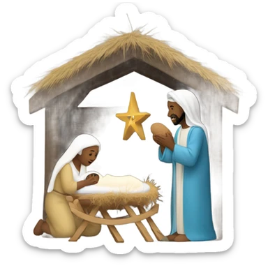 Nativity scene sticker