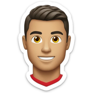 Cristiano Ronaldo with a red portugal shirt sticker