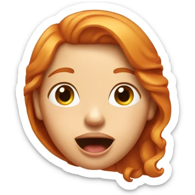 A ginger girl with her tounge out  sticker