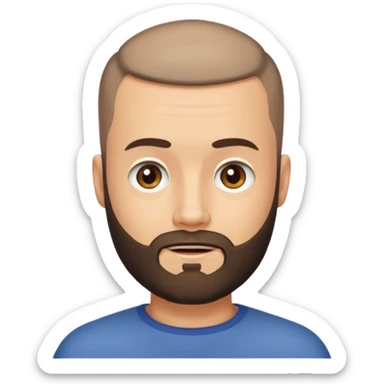 bearded man with buzz cut sticker