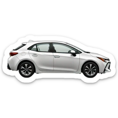 a white 2020 corolla with a roof rack and bike rack sticker
