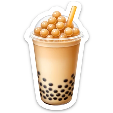 Bubble tea with tapioca pearls sticker