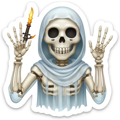 Manos de Emoji de fantasma como si agarrara un arma  sticker