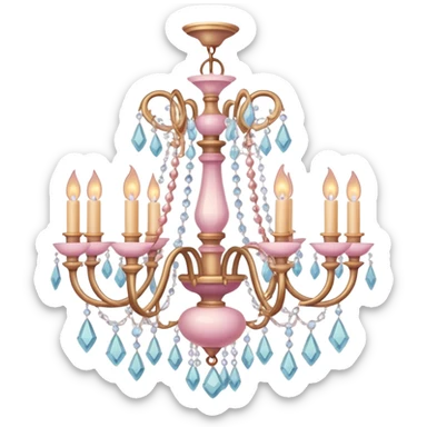  pastel warm-colored romantic chandelier sticker