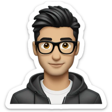 zayn malik confidently sporting a stylish pair of spectacles black hair sticker