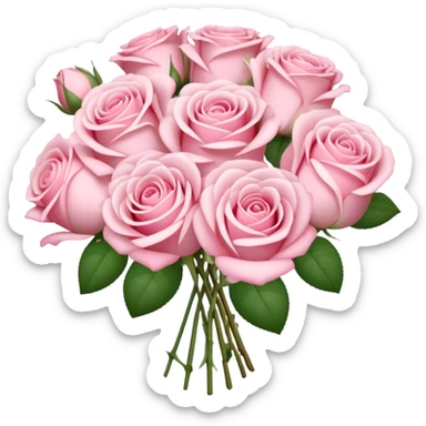 bouquet of pastel pink roses sticker