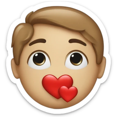 A red Heart Who gives a kiss sticker