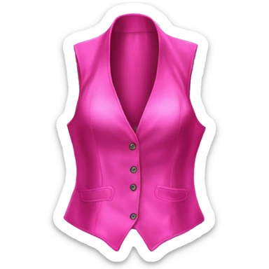 Realistic isolated hot pink silk fashion hater top vest. sticker