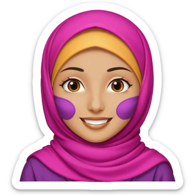  Hijab (headscarf covering hair/neck), lady with smile  sticker