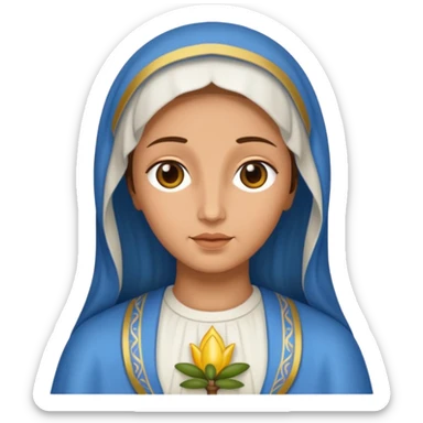 Virgin Mary with olive tanned skin sticker