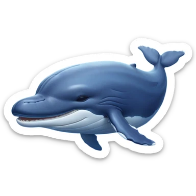 Meme-Worthy Cute Sleeping Humpback Whale Portrait Emoji, Head resting peacefully with a contented smile, showcasing an enormous blue-gray body with gently drifting pectoral fins and eyes softly closed in serene slumber, Simplified yet adorably endearing features, highly detailed, glowing with a soft, drowsy deep-sea light, high shine, relaxed and utterly lovable, stylized with an air of playful oceanic laziness, soft glowing outline, capturing the essence of a sleeping humpback whale that feels destined to become the next viral icon of adorable marine rest! sticker