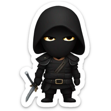 a shadow warrior withblack attire sticker