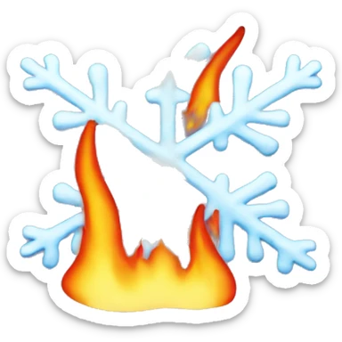 Melting snowflake fire sticker