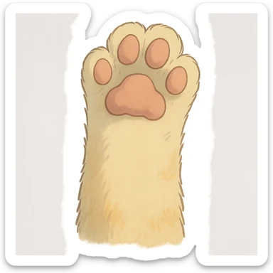 cat paw, soft shading, gentle colors sticker