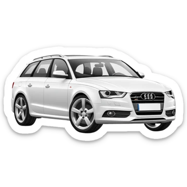 Audi white car wagon sticker