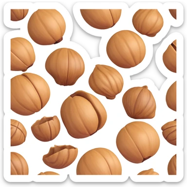 walnut half without shell, realistic sticker