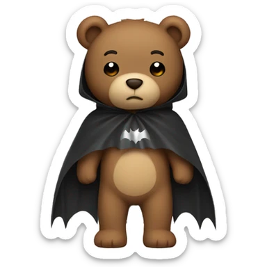 Teddy bear with bat cape  sticker