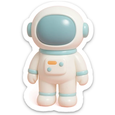 astronaut in classic white suit, standing pose sticker